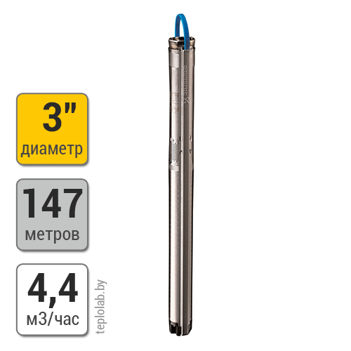 Скважинный насос Grundfos 3" SQ 3-105 с кабелем 80 м, 2.54, 230 В - фото 1 - id-p178974407