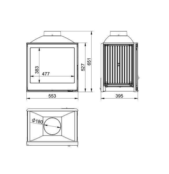 Каминная топка KFD ECO LUX 5260 11кВт без шибера - фото 6 - id-p178972810