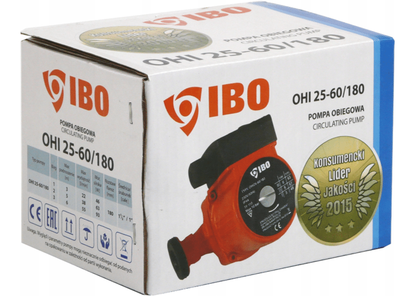 Циркуляционный насос IBO OHI 25-60/180 0.093, 220 В - фото 5 - id-p178974518