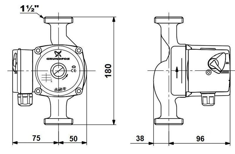 Циркуляционный насос Grundfos UPS 25-80 180, 220 В - фото 3 - id-p178974692