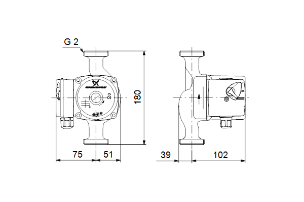 Циркуляционный насос Grundfos UPS 32-50 180, 220 В - фото 5 - id-p178974695