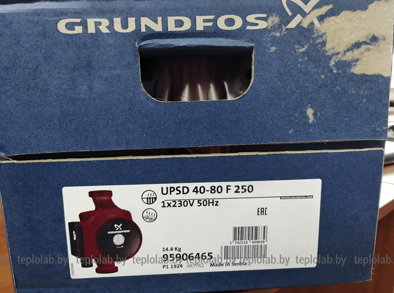 Циркуляционный насос Grundfos UPSD 40-80 F, 1x230 В - фото 3 - id-p178974813
