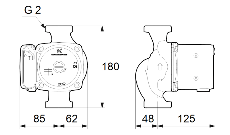 Циркуляционный насос Grundfos UPS 32-80 N, 1x230 В - фото 2 - id-p178974819