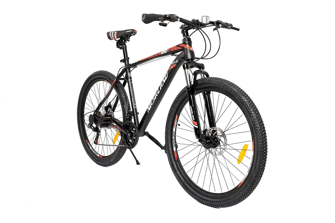 Велосипед горный NASALAND Scorpion 27.5" черно-красный рама 20 сталь - фото 2 - id-p180640367