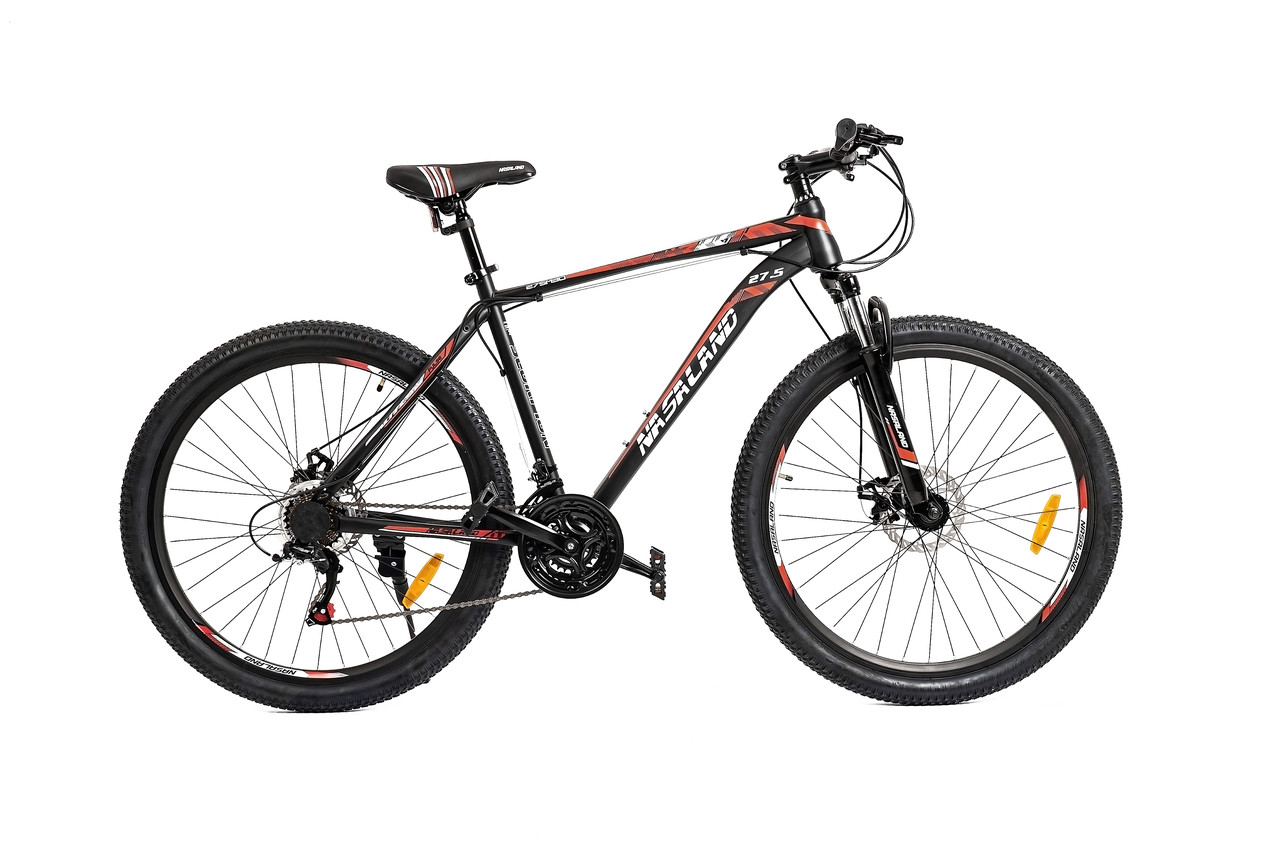Велосипед горный NASALAND Scorpion 27.5" черно-красный рама 20 сталь - фото 1 - id-p180640427