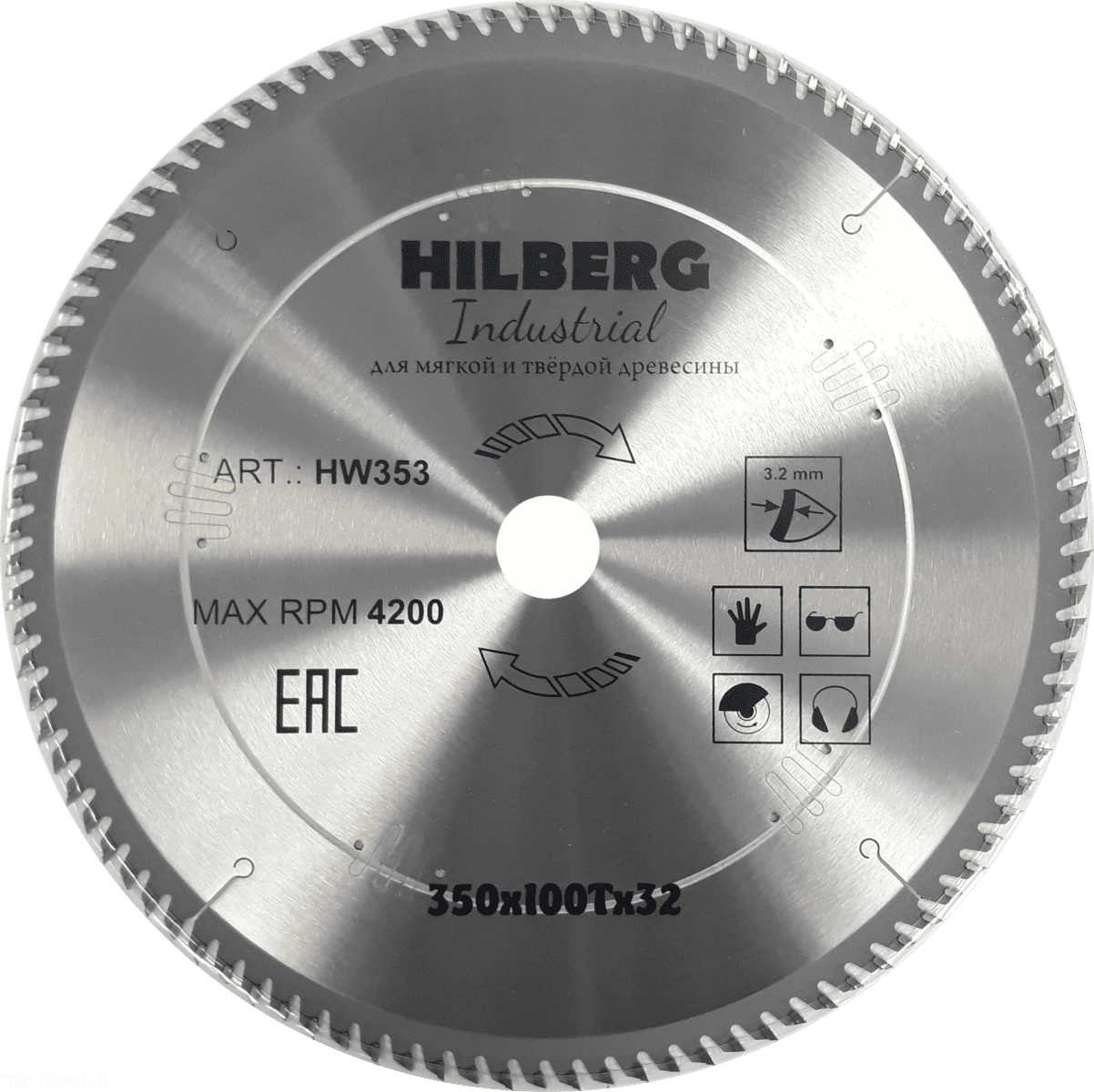 Диск пильный серия Hilberg Industrial 350х100Тх32 mm - фото 1 - id-p180640459