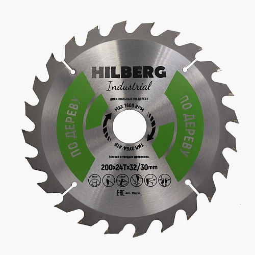 Диск пильный серия Hilberg Industrial Дерево 200х32/30х24Т - фото 1 - id-p180640540