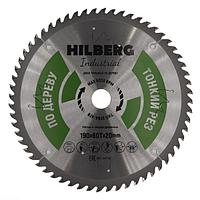 Диск пильный Hilberg Industrial Дерево тонкий рез 190х20х60Т