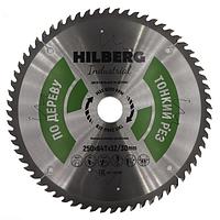 Диск пильный Hilberg Industrial Дерево тонкий рез 250х32/30х64Т