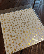 70-302 набор кальки с фольгированием "золотые звёзды", 20*20 см. 5 листов в наборе