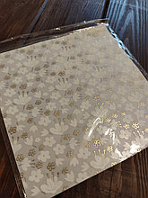 70-304 набор кальки с фольгированием "цветочки", 20*20 см. 5 листов в наборе