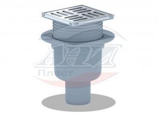 Трап вертикальный регул.с выпуском 50мм, с металлической решеткой 100*100 сухой