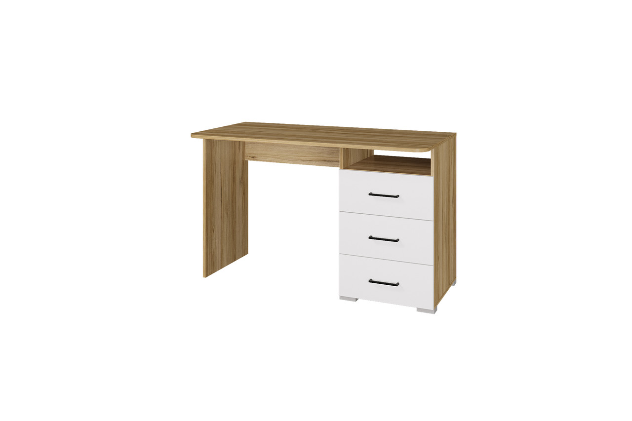 Стол 1200/3 ящ. Лайт - Дуб золотой/Белый (Горизонт)