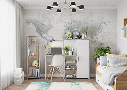 Детская Лайт - Белый/Дуб золотой - Комплект 2 (Горизонт)