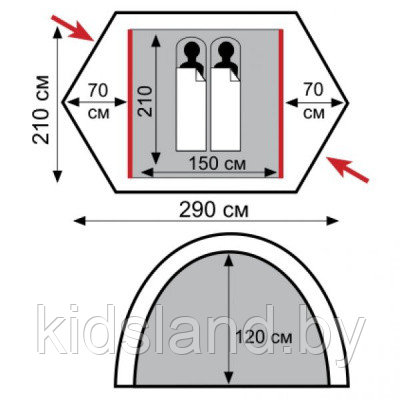 Палатка Экспедиционная Tramp Rock 2 (V2) - фото 10 - id-p180658532