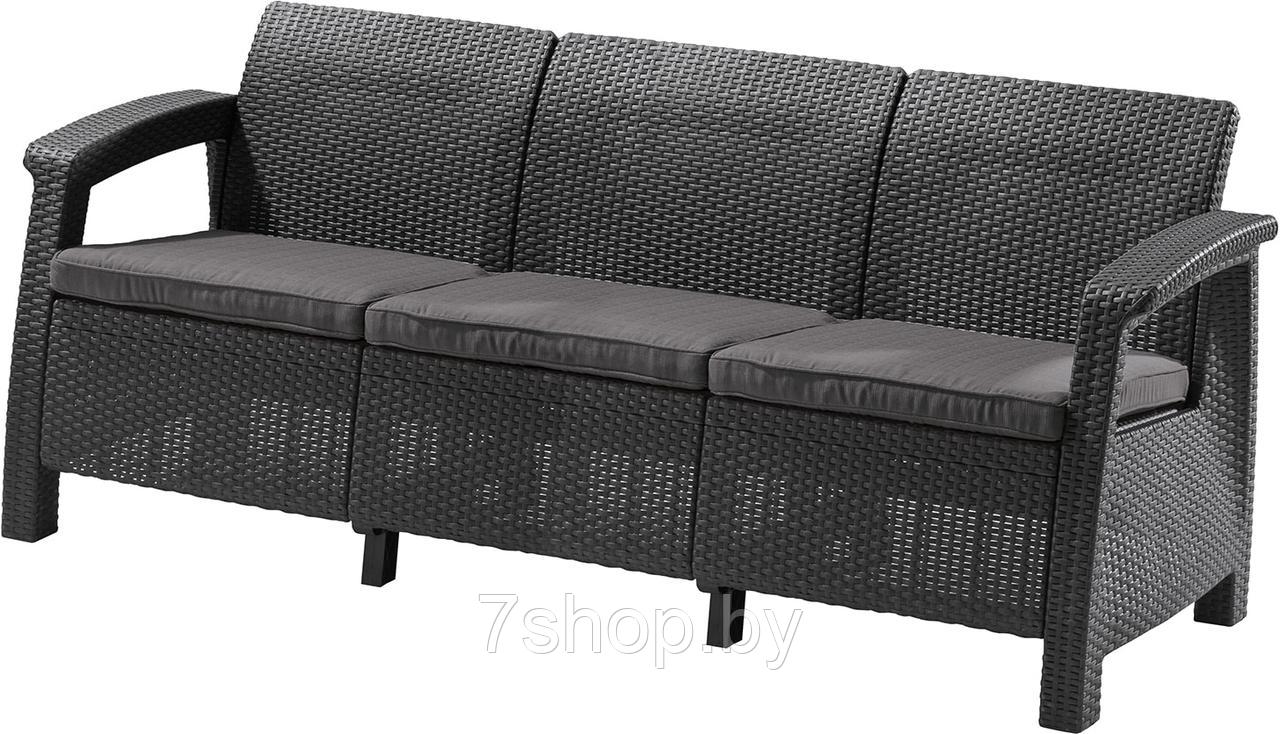 Диван пластиковый KETER CORFU LOVE SEAT MAX, графит