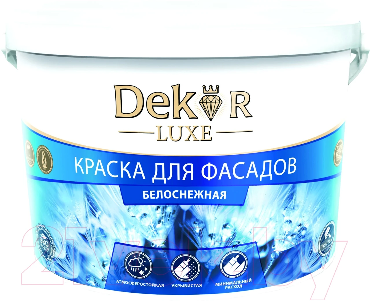 Краска ВД-АК 111 DEKOR для фасадов белоснежная 14кг