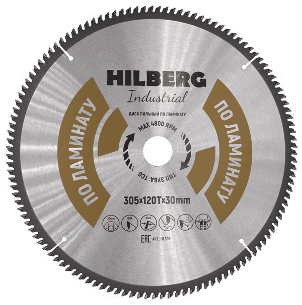 Диск пильный Hilberg Industrial ЛАМИНАТ 305х120Тх30 mm - фото 1 - id-p180664065