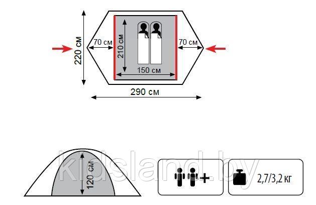 Палатка Универсальная Tramp Lite Tourist 2 (V2) - фото 8 - id-p180667182