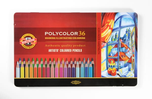 Набор высококачественных художественных цветных карандашей KOH-I-NOOR Polycolor 36 цветов, в жести