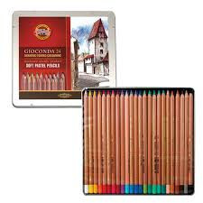 Набор цветных пастельных карандашей Gioconda 24 цветов, в металлической коробке - фото 1 - id-p180677435