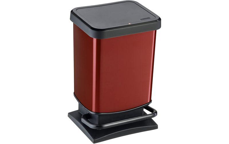 Урна для мусора с педалью Paso 20 л, черный/красный - фото 1 - id-p180680479