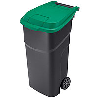 Контейнер для мусора на колесах Atlas 100 л, черный/зеленый