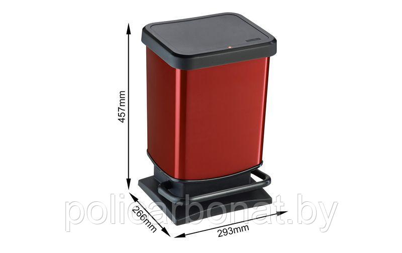 Урна для мусора с педалью Paso 20 л, черный/красный - фото 2 - id-p180686460