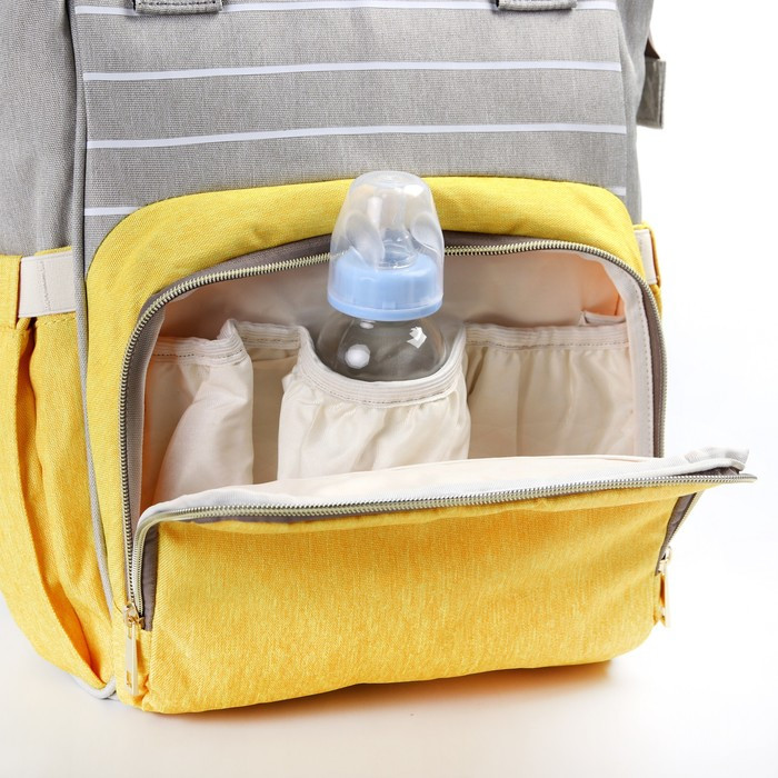 Рюкзак женский, для мамы и малыша, модель «Сумка-рюкзак», цвет жёлтый - фото 3 - id-p180692169