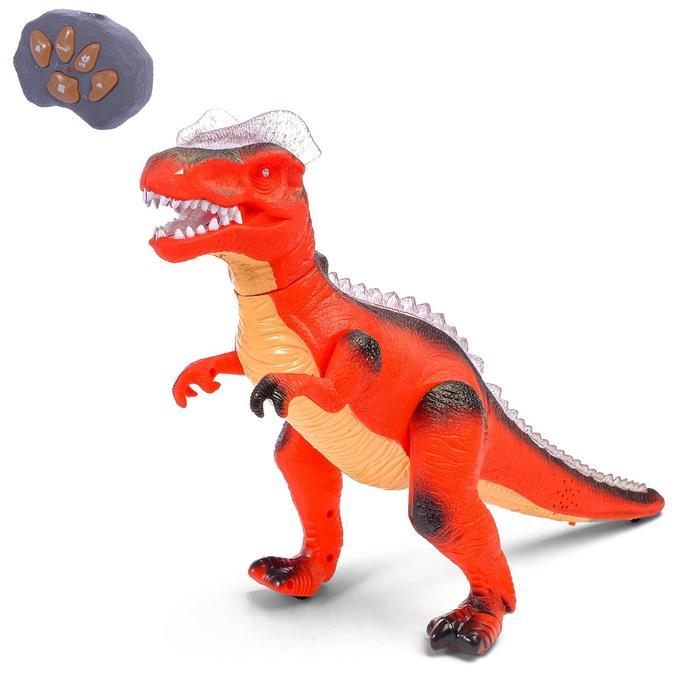 Динозавр радиоуправляемый «T-Rex», световые и звуковые эффекты, работает от батареек, цвет красный - фото 1 - id-p180702855