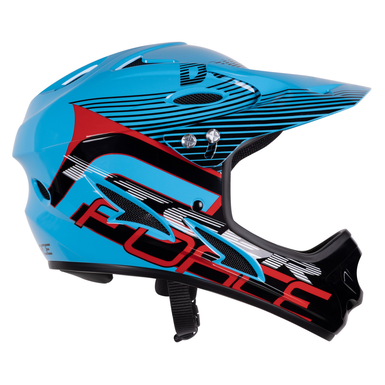 Шлем Force, TIGER Downhill, сине-черно-красный, L-XL