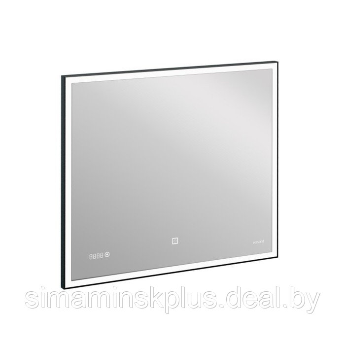 Зеркало Cersanit LED 011 design 80x70 см, с подсветкой, часы, металл. рамка, прямоугольное - фото 2 - id-p180718504
