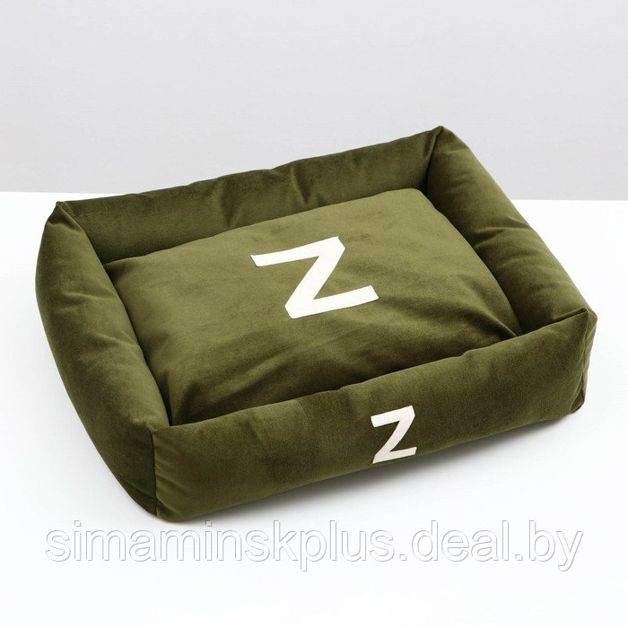 Лежанка "Z", 53 х 44 х 11 см, зелёная, мебельная ткань - фото 1 - id-p180718971
