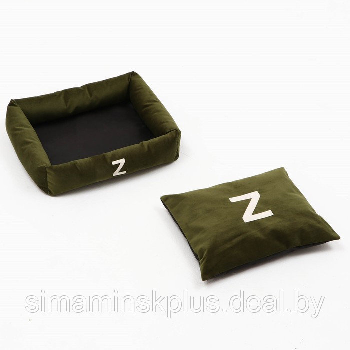 Лежанка "Z", 53 х 44 х 11 см, зелёная, мебельная ткань - фото 5 - id-p180718971