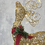 Светодиодная фигура «Олень золотистый» 40 × 60 × 18 см, металл, 220 В, свечение тёплое белое, фото 3