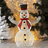 Светодиодная фигура «Снеговик» 55 × 85 × 35 см, металл, 220 В, свечение белое, фото 2