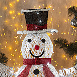 Светодиодная фигура «Снеговик» 55 × 85 × 35 см, металл, 220 В, свечение белое, фото 3