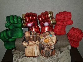 Детские боксерские перчатки руки Халк Hulk, железный человек iron man,танос,капитан америка 2шт 33см