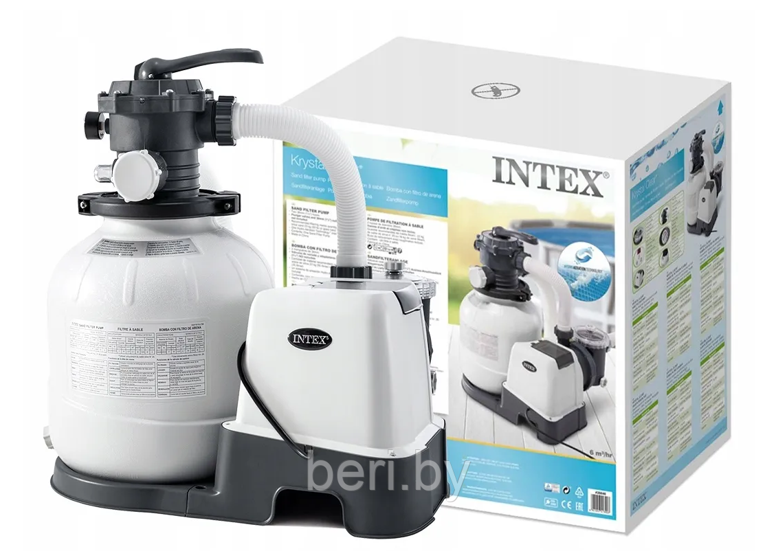 INTEX 26642 Песочный фильтр-насос Intex Sand Filter Pump, 2000 л/ч, интекс - фото 1 - id-p180721373