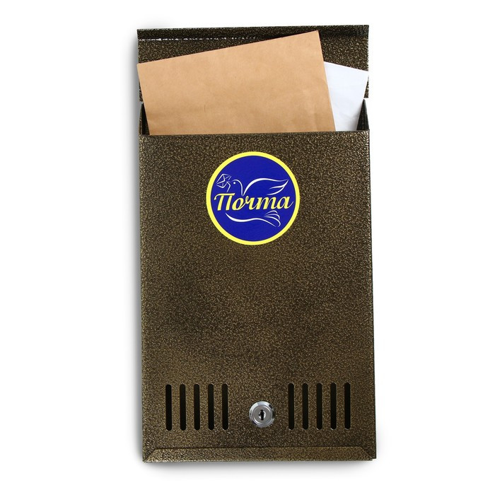 Ящик почтовый с замком, вертикальный, бронзовый - фото 1 - id-p180721756