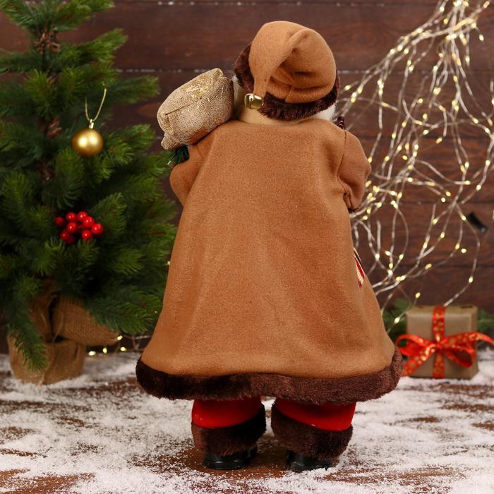Дед Мороз "В коричневой шубке, с посохом" двигается, 20х50 см - фото 3 - id-p180732128