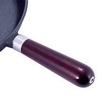 Сковорода чугунная 30,5см с деревянной ручкой Kamille 4813V, фото 3