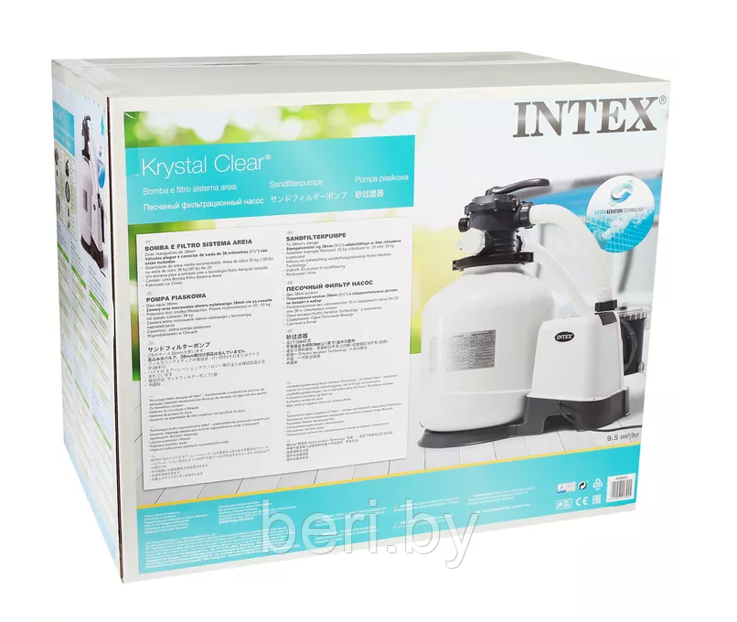 INTEX 26652 Фильтр-насос электрический с песочным фильтром KRYSTAL CLEAR, 220 -240V, 12 000 л/час, интекс - фото 7 - id-p180739274