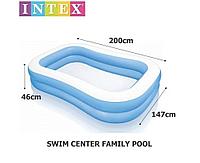 INTEX 57180NP Надувной бассейн Intex Swim Center Family (203x152x48), сливной клапан, 2 камеры, интекс
