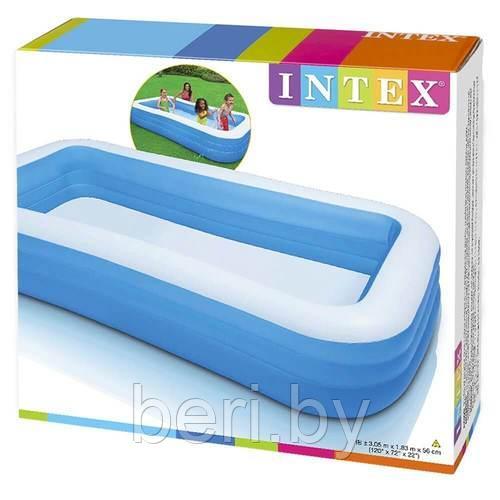 INTEX 57180NP Надувной бассейн Intex Swim Center Family (203x152x48), сливной клапан, 2 камеры, интекс - фото 4 - id-p180740040