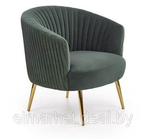 Интерьерное кресло Halmar Crown темно-зеленый/золотой - фото 1 - id-p180744117