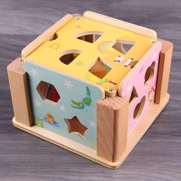 Сортёр "Куб" разборный с геометрическими фигурами (дерево) - фото 3 - id-p180750018