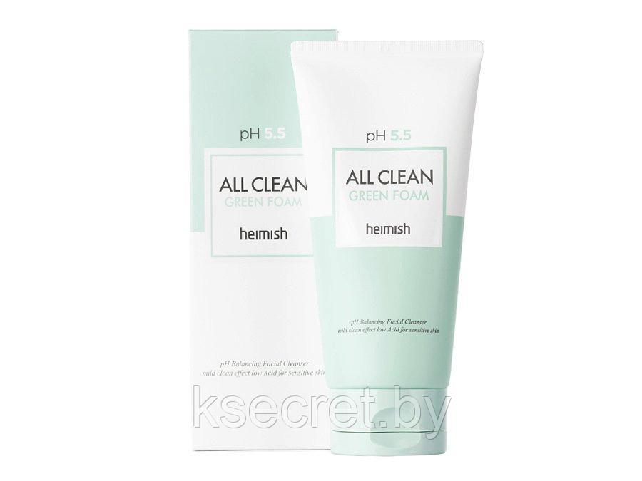 Слабокислотный гель для умывания для чувствительной кожи HEIMISH pH 5.5 All Clean Green Foam 150 мл - фото 1 - id-p180750078