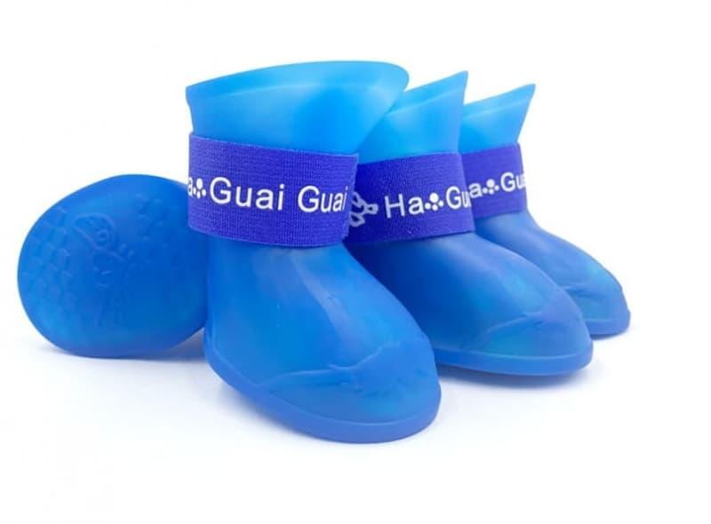 Резиновые сапожки для собак, синие 4.3х3.3 см - фото 1 - id-p166334300