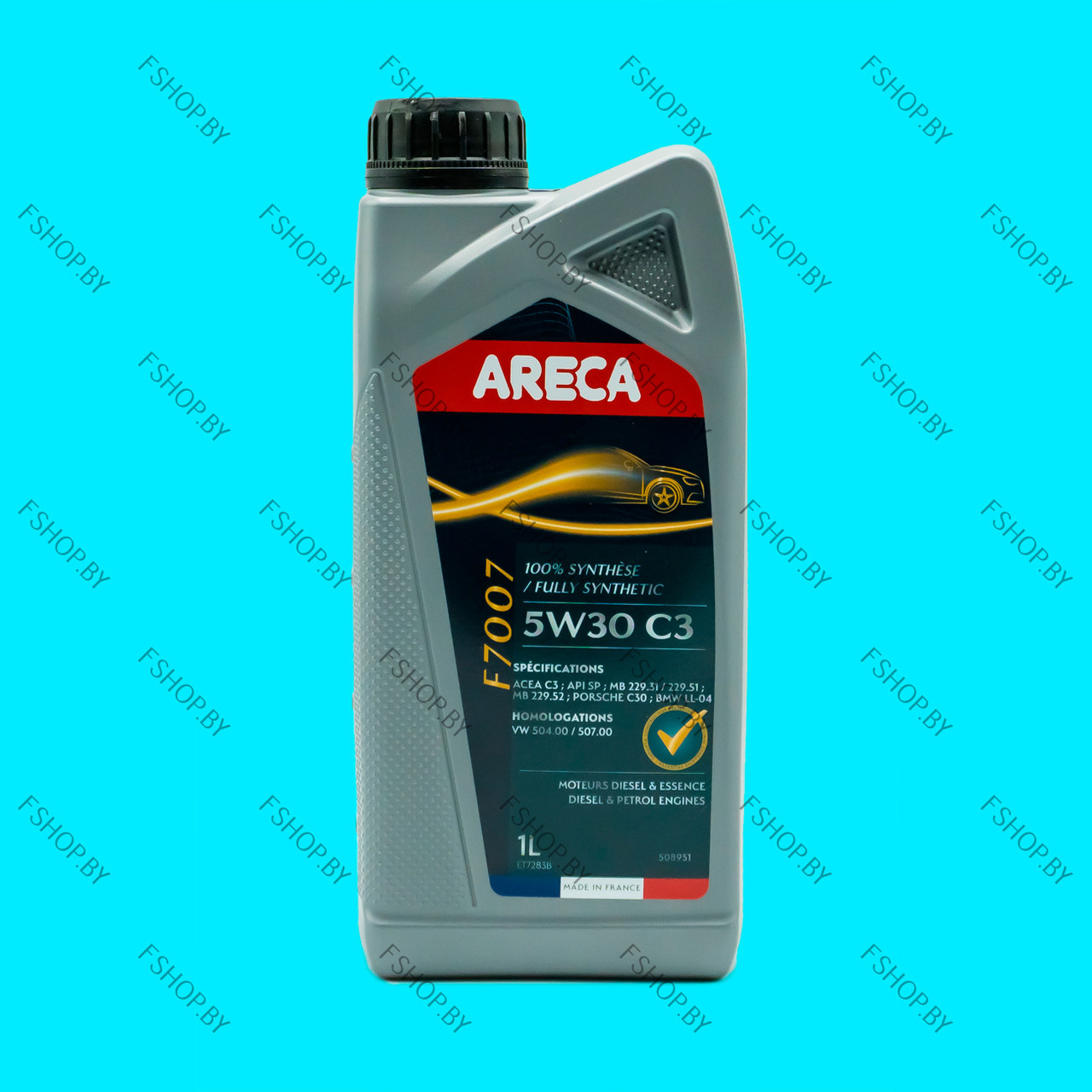 Масло моторное ARECA F7007 5W30 - 1 литр для Ленд Ровер Ниссан Опель Пежо Равон Шкода Тойота Фольксваген